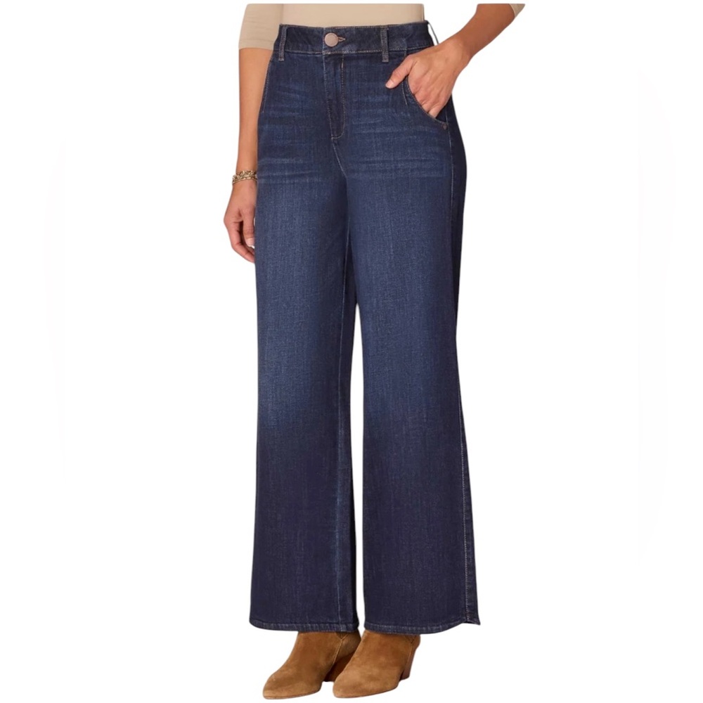 Democracy Indigo Ab"solution® Skyrise Curved Pocket Wide Leg Jean NWT